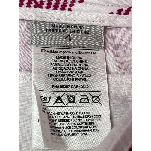 ADIDAS CLIMATE Bermuda Golf Shorts Women’s 4 Plaid Red/White Lightweight - Picture 7 of 12